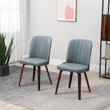 thumbnail of HOMCOM Juego de 2 Sillas de Comedor Modernas Sillas de Cocina con Asiento Tapizado en PU Cuero y Patas de Madera Carga 120 kg 47,5x55x85 cm Gris
