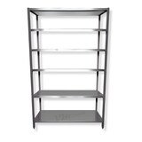 thumbnail of Edelstahl Lagerregal - H=2200mm - 6 Böden - AISI 430 - komplett verschweißt  - Tragfähigkeit 70 kg/m²: 60 x 70 cm / verschweißt / 6