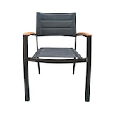 thumbnail of METRO PROFESSIONAL Stapelstuhl gepolstert mit Armlehne Lynx, Alu/Textilen-Bespannung, schwarz