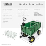 thumbnail of tectake carretto con superficie d’appoggio per carico max. 550 kg - 401418