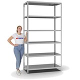 thumbnail of PROREGAL Fachbodenregal Schraubsystem | Grundregal | HxBxT 250x130x60cm | 6 Ebenen | Fachlast 125 kg | Beidseitig nutzbar | Verzinkt