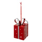 thumbnail of Déco de sapin Paquet cadeau en métal Rouge et Argent