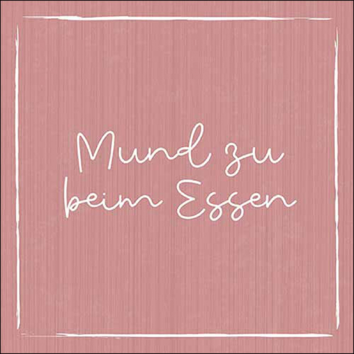 Ambiente 20 Servietten Papier 33x33cm 3-lagig - hochwertige Einweg Papierservietten Spruch Mund zu beim Essen Tischdeko Küche Frühstück Mittagessen 