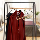 thumbnail of Relaxdays Mehrfach Kleiderbügel, platzsparend, 4 Bügel mit Hosensteg, Lotusholz, Metall, Multibügel, natur/silber