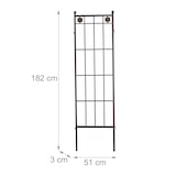 thumbnail of Relaxdays Rankgitter Metall, 2er Set, Rankhilfe für Kletterpflanzen, zum Stecken, Rankspalier HxB: 182 x 51 cm, braun