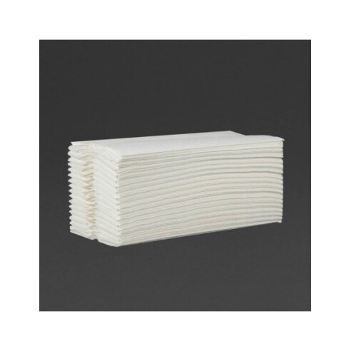 Jantex Toalhas de mão dobradas em C, brancas, de 2 camadas, embalagem ...