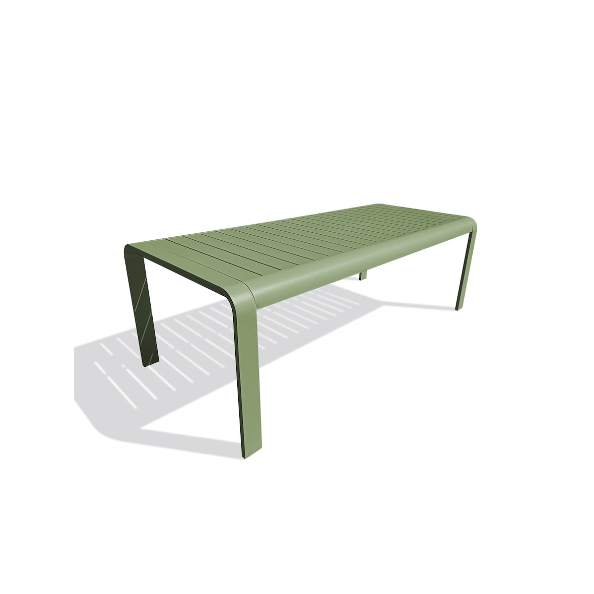 Table de jardin fixe en aluminium coloris vert olive (220X100 cm) - HANOI