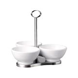 thumbnail of set tres azucareros melamina blanca soporte inox.