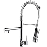 thumbnail of tectake Torneira de cozinha com dois monocomandos e chuveiro removível  Cinzento