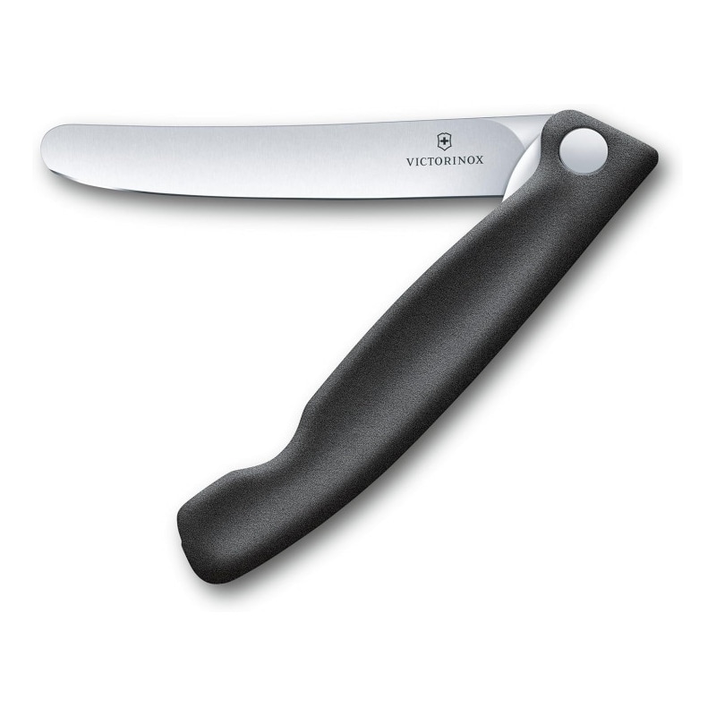 Victorinox swiss classic, coltello nero pieghevole per verdure, tascabile lama liscia