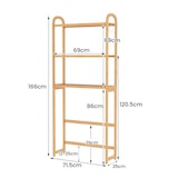 thumbnail of COSTWAY Estante de Baño de Bambú de 3 Niveles, Estante de Baño, Gabinete Superior, Independiente, Mueble de Baño con 3 Ganchos
