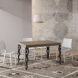 thumbnail of Karamay Premium 120/224x90 cm ausziehbarer Tisch mit taubengrauen anthrazitfarbenen Beinen