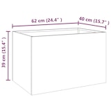 thumbnail of Helloshop26 - Jardinière bac lit surélevé plantes fleurs terrasse jardin 62 x 40 x 39 cm acier corten marron 02_0037755