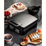 thumbnail of ADLER AD3049 Gofrera Profesional para 4 Gofres Belgas Gruesos, Placas Antiadherentes, Regulador de Temperatura, Waffle Maker Negro, 1800W