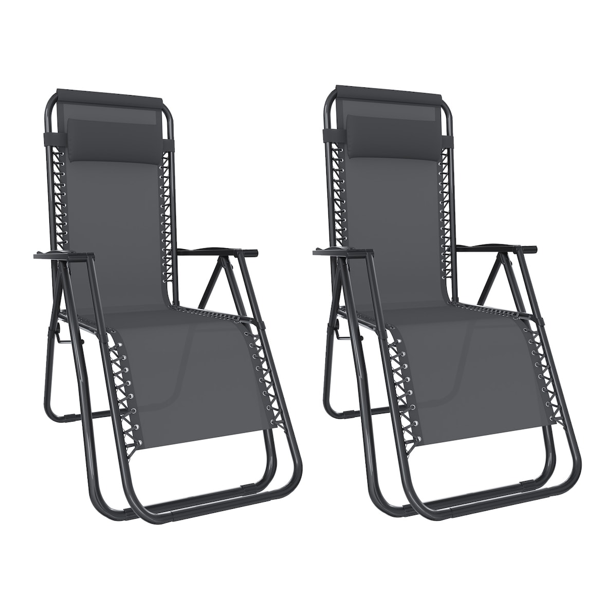 2 Sedie Sdraio Poltrona Relax Reclinabile Gravità 0 Design Ergonomico Richiudibile In Acciaio Portata Max 120 Kg