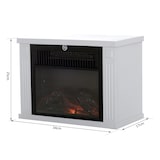 thumbnail of HOMCOM Portátil Mini Estufa Eléctrica Calefactor Chimenea Pequeña Termostato Ajustable 600/1200W Llama Decorativa 34x17x25cm Blanco