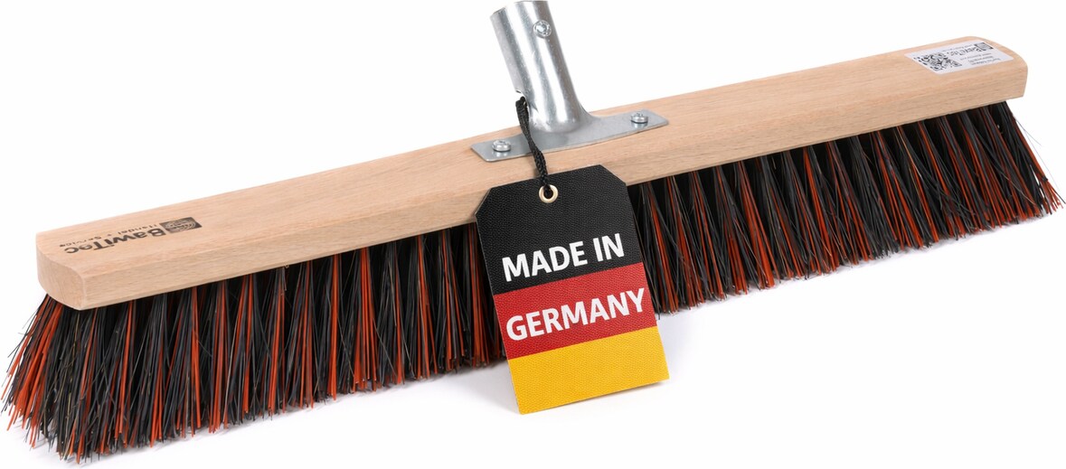 Hochwertiger Straßenbesen 60cm Breit Arenga-Mix-Borsten mit Metall-Stielhalter ohne Stiel Besen für draussen Gartenbesen Kehrbesen