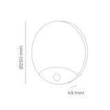 thumbnail of Candeeiro De Parede Redondo Exterior Led 13W 1850Lm 6400K Ip44 Ø25X4,9Cm Com Sensor De Movimento Edm