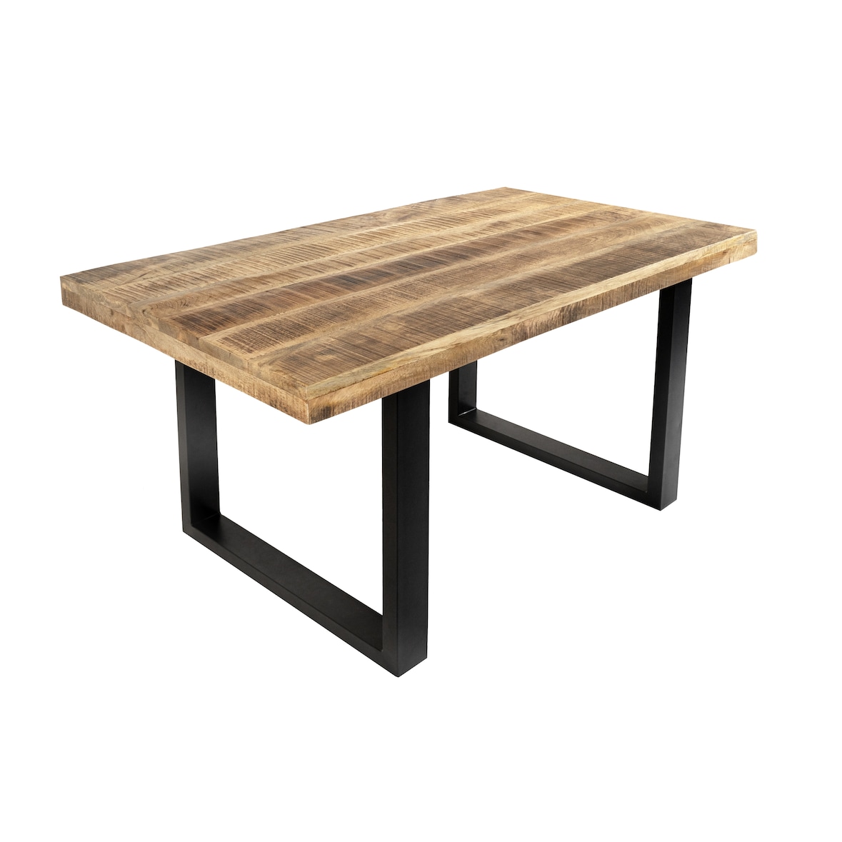 Esstisch Mango Massiv naturfarben 180 x 90 cm U-Gestell schwarz RIO
