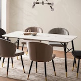 thumbnail of Esszimmertisch 140x80x76 cm Esstisch Weiß in Marmor-Optik Modern, Küchentisch Klein, Speisetisch Rechteckig, Tisch Esszimmer mit