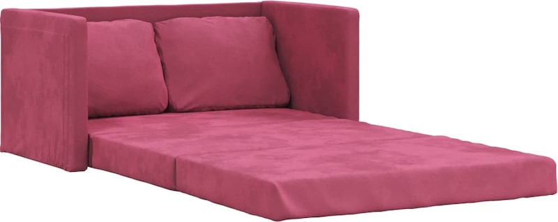 vidaXL Bodensofa mit Schlaffunktion Weinrot 122x204x55 cm Samt