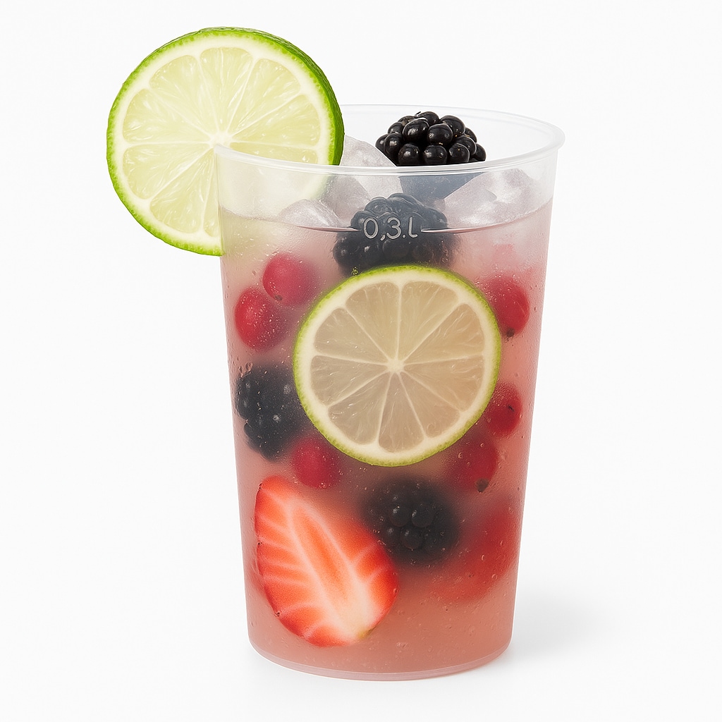 1.050 Stück Plastikbecher 0,3 L, Mehrweg Trinkbecher, Transparent, PP, Made in Germany