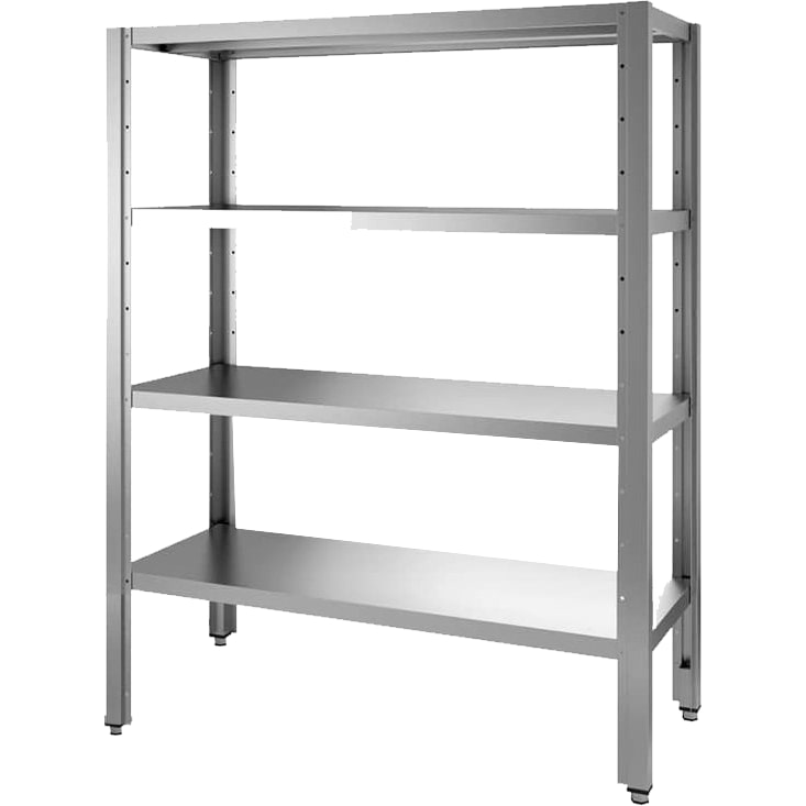 Estanteria De Pie Industrial De Acero Inoxidable Aisi 304   Con 4 Estantes Y Patas Regulables En Altura 1200X600X1700Mm