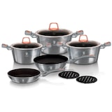 thumbnail of Berlinger Haus Trem de Cozinha Indução de 10 Peças em Alumínio Antiaderente 3 Panelas, 2 Frigideiras, 3 Tampas Cinza AT-6020