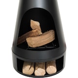 thumbnail of Cheminée d’extérieur RedFire Kingston Medium – acier – hauteur 125 cm – noir – avec rangement pour bois