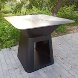 thumbnail of Brasero AHL en acier galvanisé finition noire avec plancha carrée 100cm