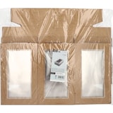 thumbnail of 100 Transport- und Catering-Kartons, Pappe eckig 15,3 x 25,5 cm braun mit separatem Deckel und Sichtfenster aus PET