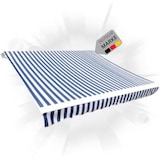 thumbnail of DELUKE® Markisenbespannung Markisenstoff Wasserabweisend Reißfest Blau-Weiß, für 300x250cm Rahmen Markise mit Volant Markisen Ersatzstoff Markisentuch