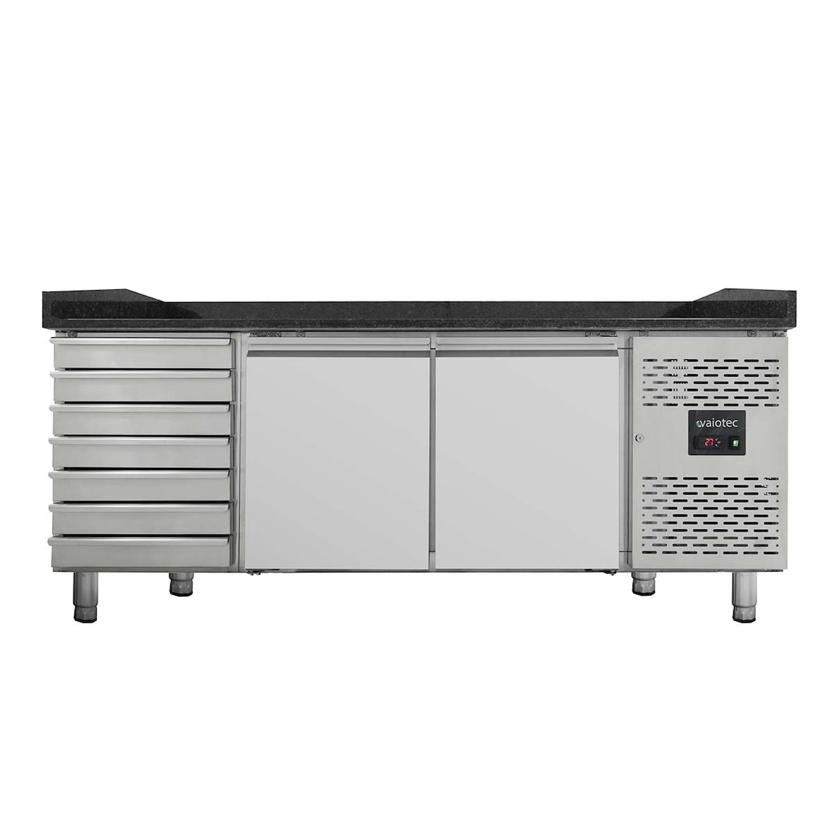 vaiotec EASYLINE pizzakoeltafel 800 / 2-deurs & 7 laden “zwart
