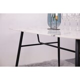 thumbnail of SIT Möbel Eettafel in marmerlook | 160 x 90 cm | Tafelblad glas wit | onderstel metaal zwart | B 160 x D 90 x H 77 cm | 19000-22 | Serie TISCH