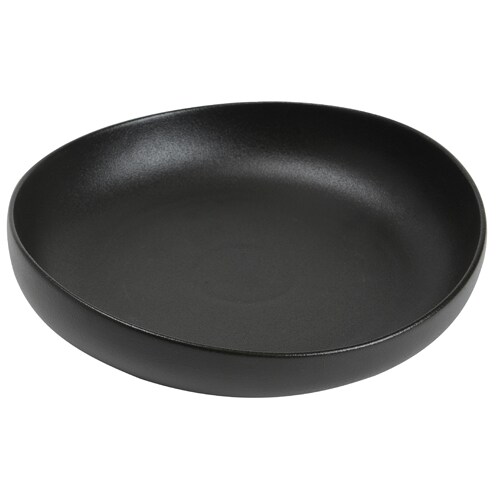 Assiette creuse noire GM - Hauteur : 6,2 cm Longueur : 25,7 cm Largeur : 25 cm  x6 Mondo Déco