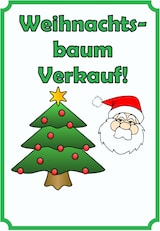 thumbnail of Verkaufsschild Schild Weihnachtsbaum Hochkant A2 Rückseite selbstklebend