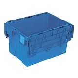 thumbnail of Mehrwegbehälter/Versandbehälter mit anscharniertem Deckel, LxBxH 600 x 400 x 365 mm, 65 Liter, lebensmittelecht, blau