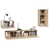 thumbnail of Set de muebles para TV 4 pzas madera contrachapada roble Sonoma