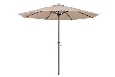 Tarrington House Guarda-sol redondo Merida, alumínio, Ø 2.9 x 2.5 m, hidrófugo, bege/cinzento