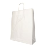 thumbnail of PAPSTAR 25 Tragetaschen, Papier 40 cm x 32 cm x 12 cm weiss mit gedrehtem Tragegriff