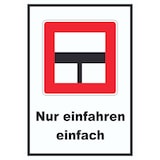 thumbnail of Nur einfahren in die Haupt­wasser­straße wenn niemand behindert wird Schild mit Symbol und Text A6 Rückseite selbstklebend