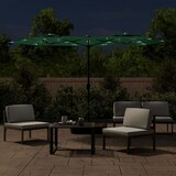 thumbnail of vidaXL Parasol dubbel met LED's 316x240 cm groen