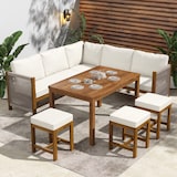 thumbnail of Merax Gartenlounge-Set für 8 Personen, Gartenmöbel Sitzgruppe(7-tlg), mit Seilgeflecht, Akazie, Beige+Natur