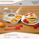 thumbnail of Briebe Sartén 4 Tortitas Huevos Fritos Poché, Tapa Vidrio, Aluminio Antiadherente Libre de PTFE y PFOA, FPE1176, Crema