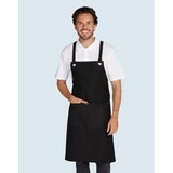 thumbnail of PROVENCE - Crossover Eyelets Bib Apron with Pocket: One Size / Enamel Blue