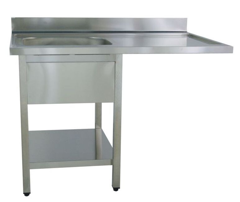 KBS Gastrotechnik KBS Spülcenter mit glatter Ablagefläche 1 Becken links 1200x700x850 mm