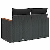thumbnail of vidaXL Tuinbank 2-zits met kussens poly rattan zwart