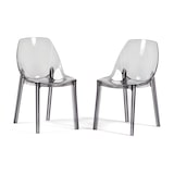 thumbnail of Set de 2 sillas de policarbonato transparente, apilables y monobloque, resistentes, diseño moderno, ideales para cocina, bar, restaurante–Luce–Ahumado