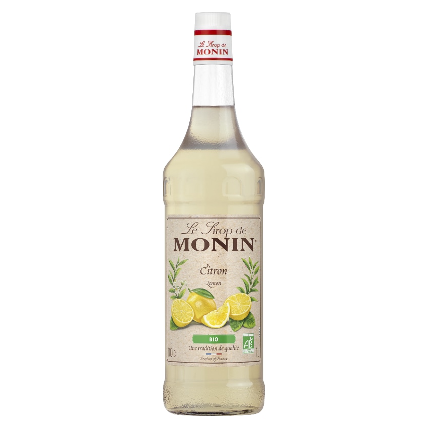 MONIN - Sirop de Citron Bio 1L pour cocktails, sirops à l'eau et thés glacés
