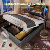 thumbnail of Polsterbett 90x200 cm mit USB Typ-C Ladefunktion und LED-Beleuchtung – stilvolles Design und vielseitiger Stauraum Grau